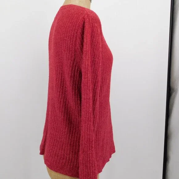 Croft & Barrow Women Red V-Neck Pullover Knitted Sweater Long Sleeve Size XL - Picture 4 of 7